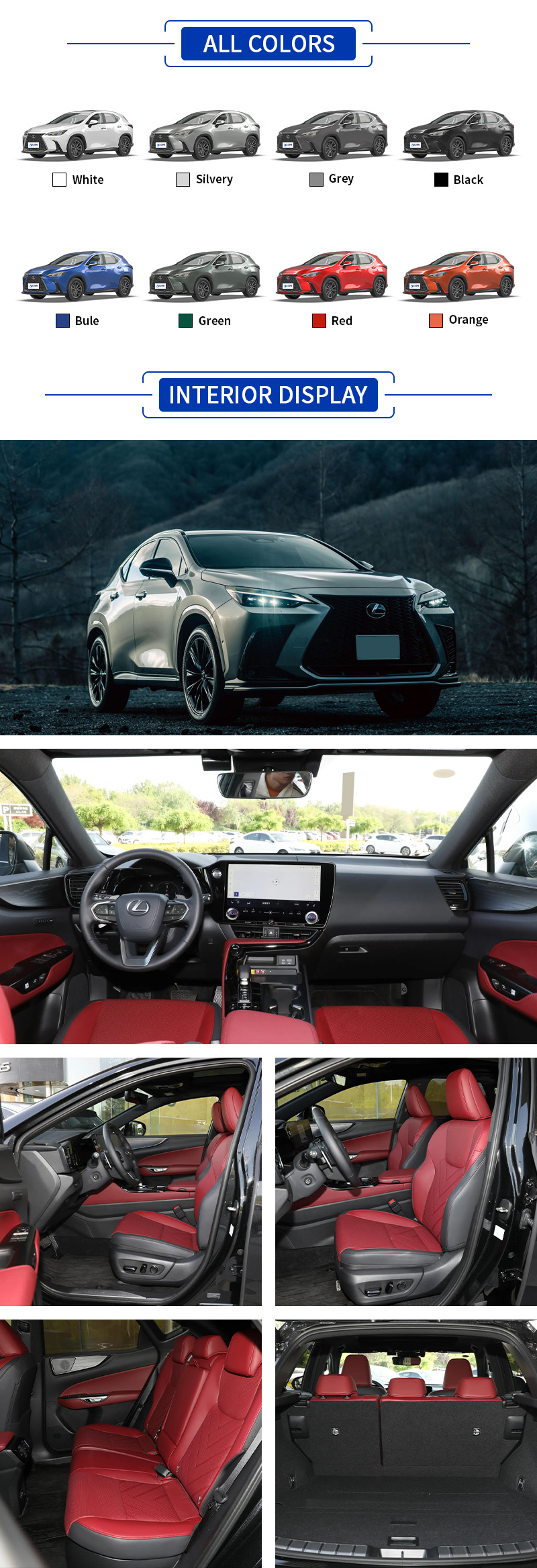 Lexus NX All Colors,Lexus NX All Interior Display